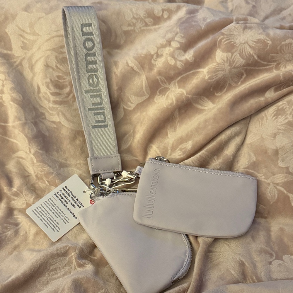 lululemon athletica and Dual Pouch Wristlet * Metallic Wordmark